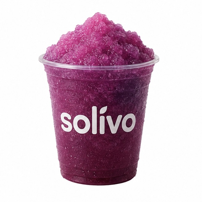Pinker Slush im solivo-Becher – Sorte Einhorn